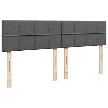 Giroletto a Molle con Materasso Grigio Scuro 200x200 cm Tessuto