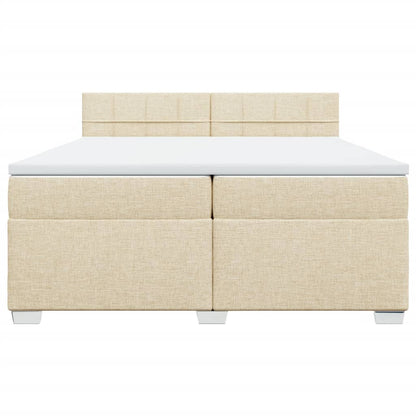 Giroletto a Molle con Materasso Crema 200x200 cm in Tessuto