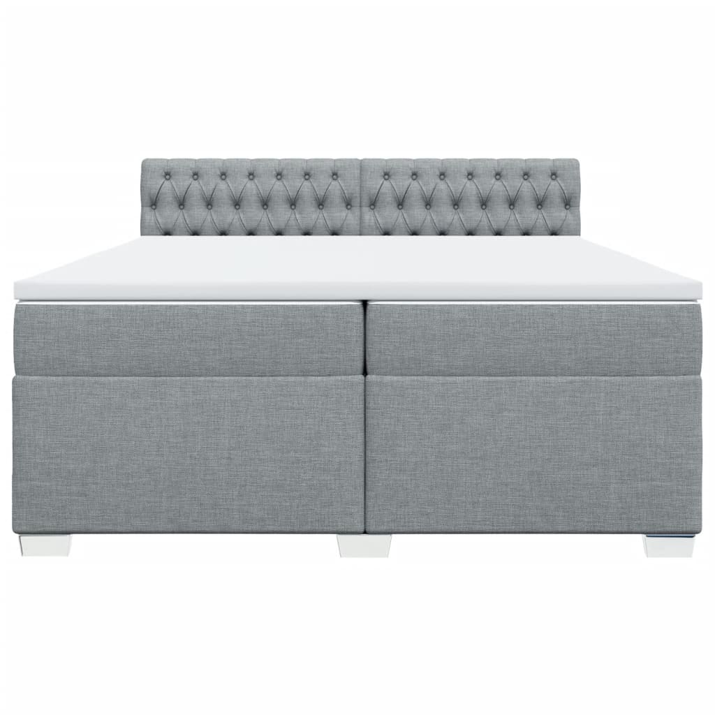 Giroletto a Molle con Materasso Grigio Chiaro 200x200cm Tessuto