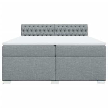 Giroletto a Molle con Materasso Grigio Chiaro 200x200cm Tessuto