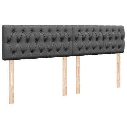 Giroletto a Molle con Materasso Grigio Scuro 200x200 cm Tessuto