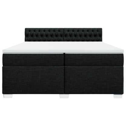 Giroletto a Molle con Materasso Nero 200x200 cm in Tessuto