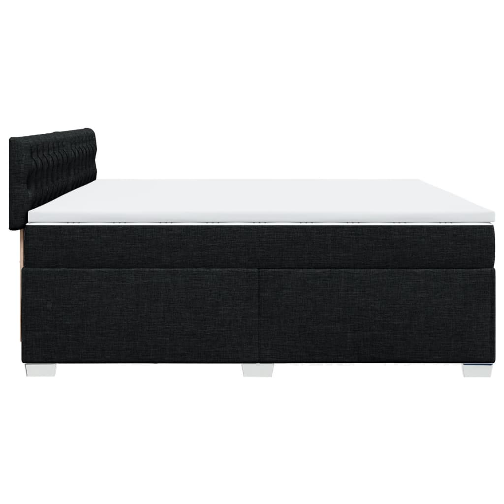 Giroletto a Molle con Materasso Nero 200x200 cm in Tessuto
