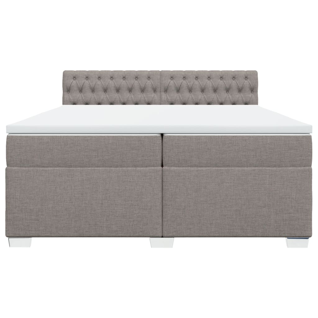 Giroletto a Molle con Materasso Tortora 200x200 cm in Tessuto