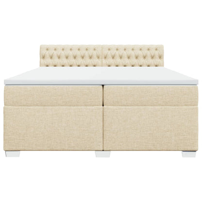 Giroletto a Molle con Materasso Crema 200x200 cm in Tessuto