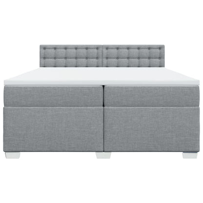 Giroletto a Molle con Materasso Grigio Chiaro 200x200cm Tessuto