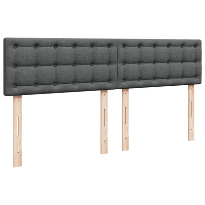 Giroletto a Molle con Materasso Grigio Scuro 200x200 cm Tessuto