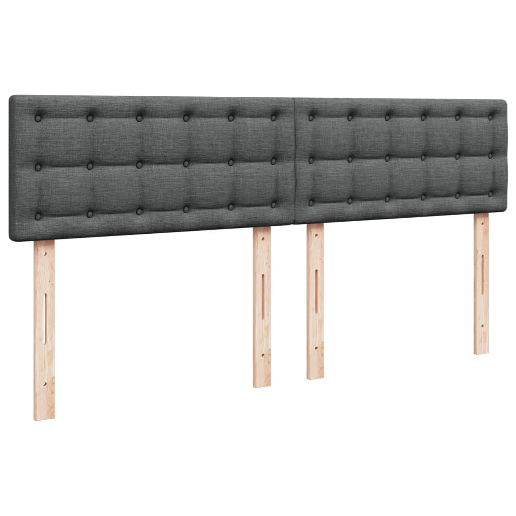Giroletto a Molle con Materasso Grigio Scuro 200x200 cm Tessuto