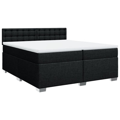 Giroletto a Molle con Materasso Nero 200x200 cm in Tessuto
