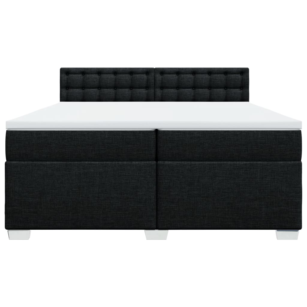 Giroletto a Molle con Materasso Nero 200x200 cm in Tessuto