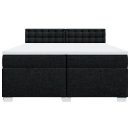 Giroletto a Molle con Materasso Nero 200x200 cm in Tessuto