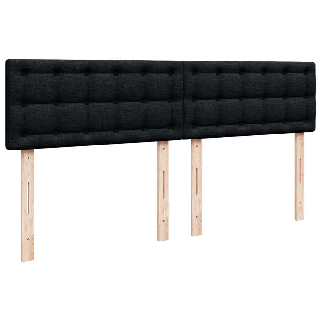 Giroletto a Molle con Materasso Nero 200x200 cm in Tessuto