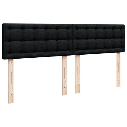 Giroletto a Molle con Materasso Nero 200x200 cm in Tessuto
