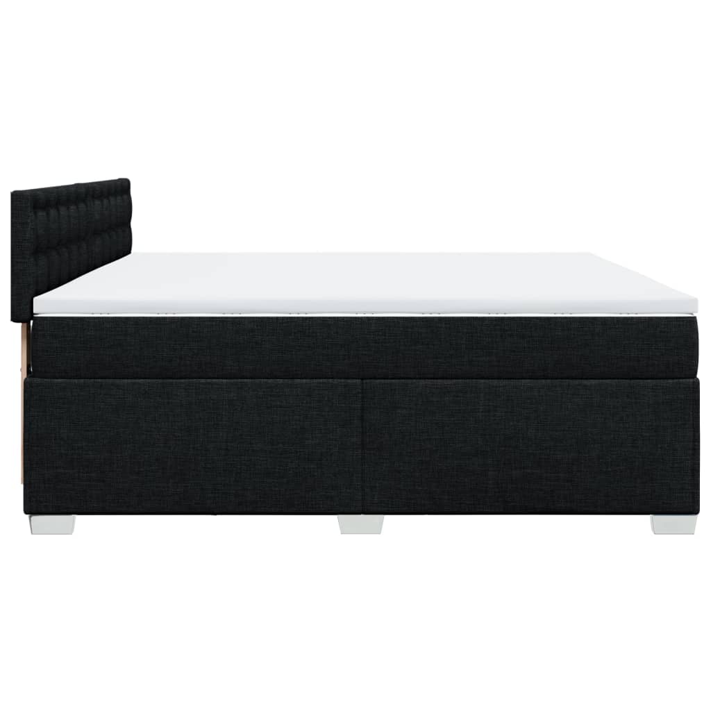 Giroletto a Molle con Materasso Nero 200x200 cm in Tessuto