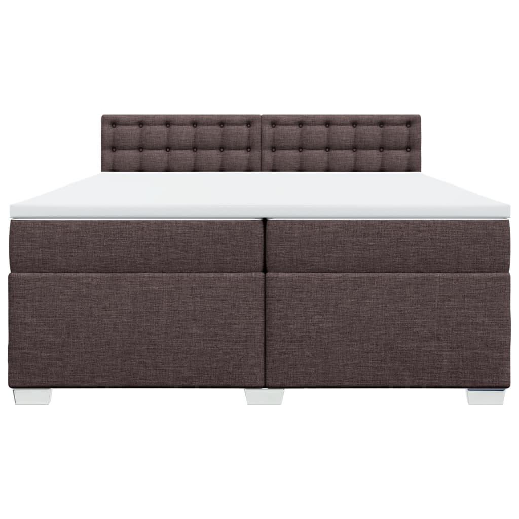 Giroletto a Molle con Materasso Marrone Scuro 200x200cm Tessuto
