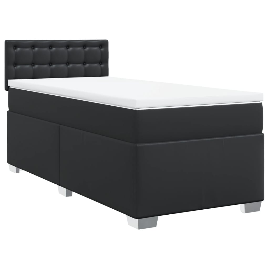 Giroletto a Molle con Materasso Nero 80x200 cm in Similpelle