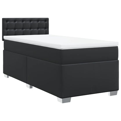 Giroletto a Molle con Materasso Nero 80x200 cm in Similpelle