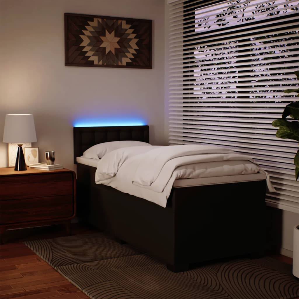 Giroletto a Molle con Materasso Nero 80x200 cm in Similpelle - homemem39