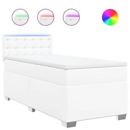 Giroletto a Molle con Materasso Bianco 80x200 cm in Similpelle - homemem39