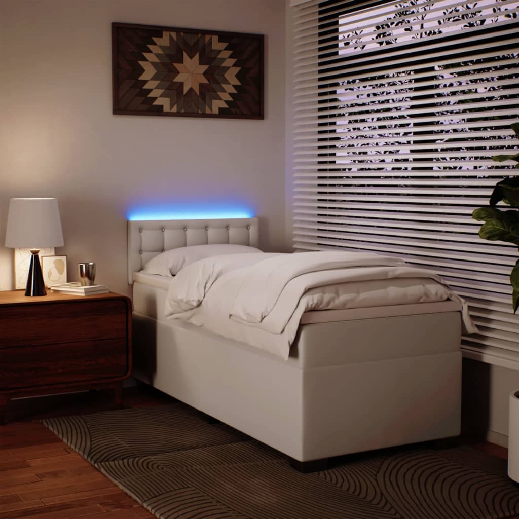 Giroletto a Molle con Materasso Bianco 80x200 cm in Similpelle - homemem39