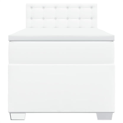 Giroletto a Molle con Materasso Bianco 80x200 cm in Similpelle - homemem39