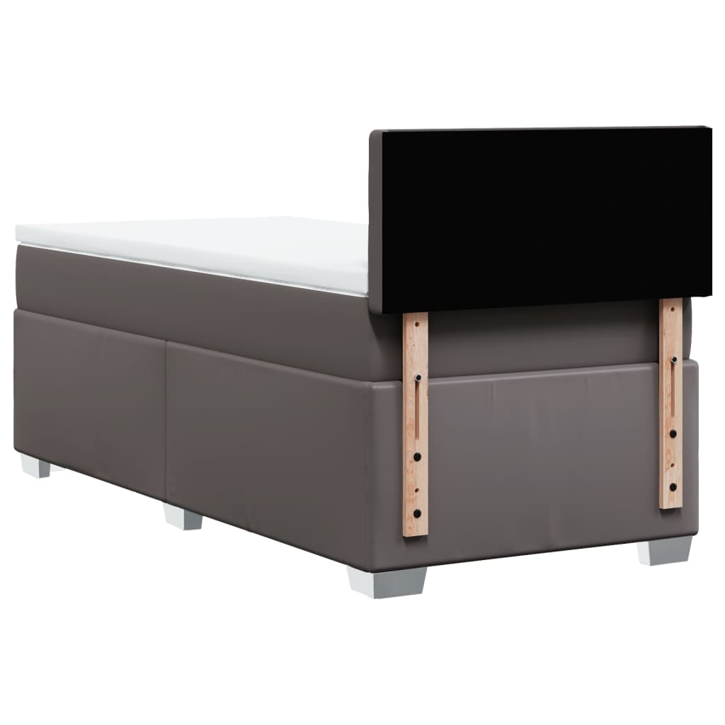 Giroletto a Molle con Materasso Grgio 80x200 cm in Similpelle