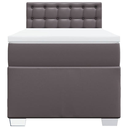 Giroletto a Molle con Materasso Grgio 80x200 cm in Similpelle