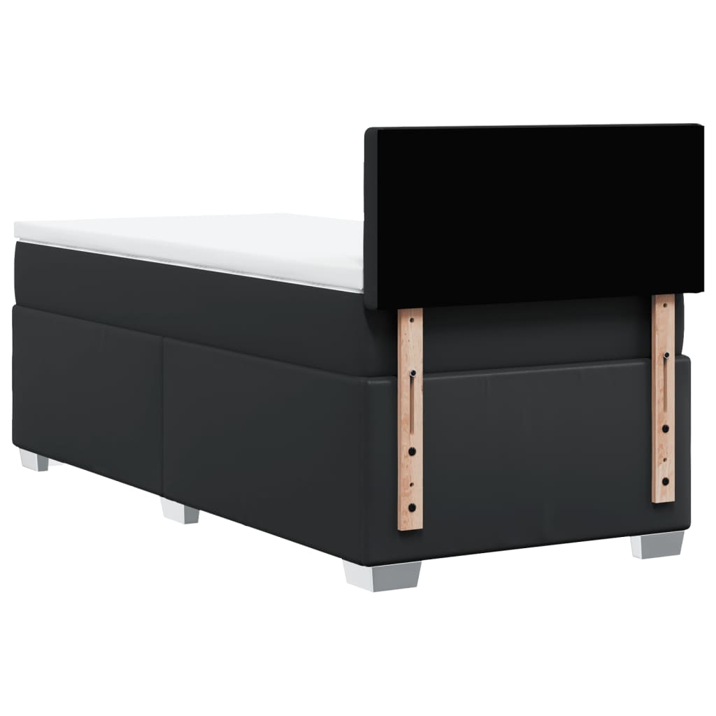Giroletto a Molle con Materasso Nero 90x200 cm in Similpelle