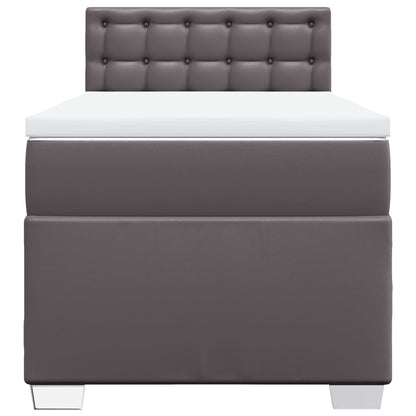 Giroletto a Molle con Materasso Grgio 90x200 cm in Similpelle