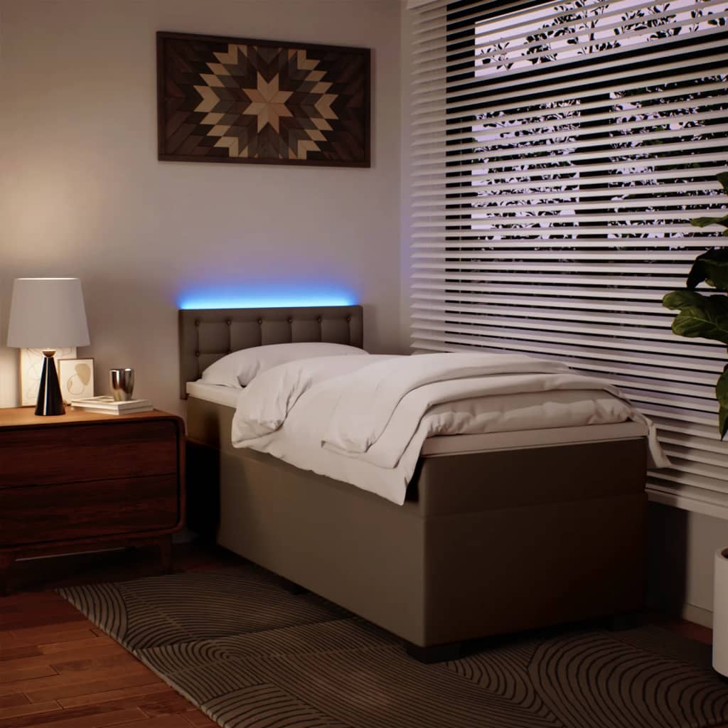 Giroletto a Molle con Materasso Cappuccino 90x200 cm Similpelle - homemem39