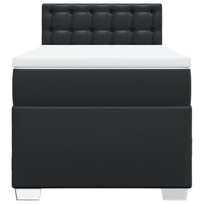 Giroletto a Molle con Materasso Nero 100x200 cm in Similpelle