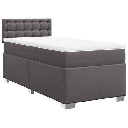 Giroletto a Molle con Materasso Grigio 100x200 cm in Similpelle