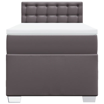 Giroletto a Molle con Materasso Grigio 100x200 cm in Similpelle