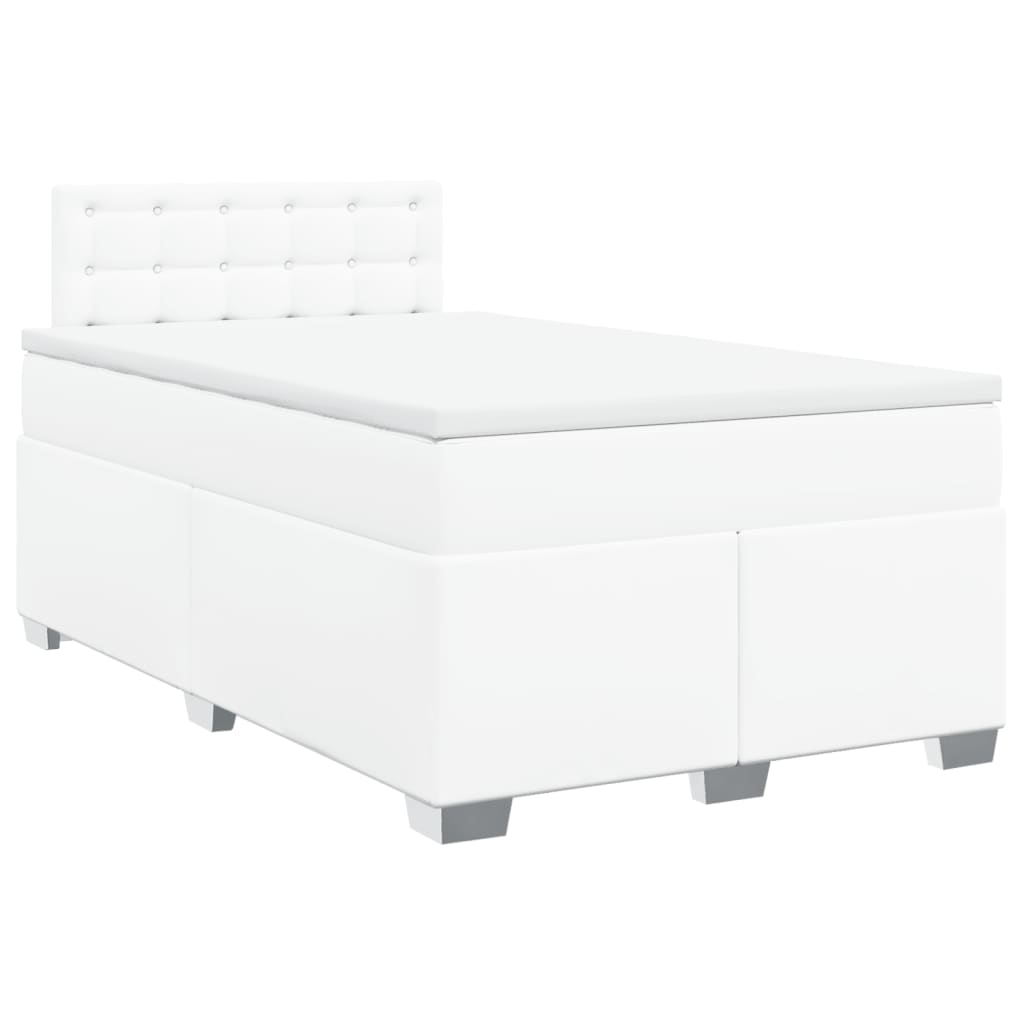 Giroletto a Molle con Materasso Bianco 120x190 cm in Similpelle