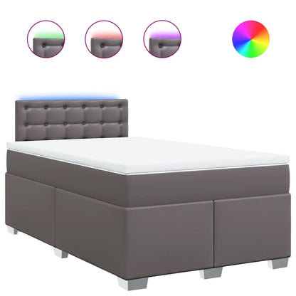 Giroletto a Molle con Materasso Grigio 120x200 cm in Similpelle | homemem39