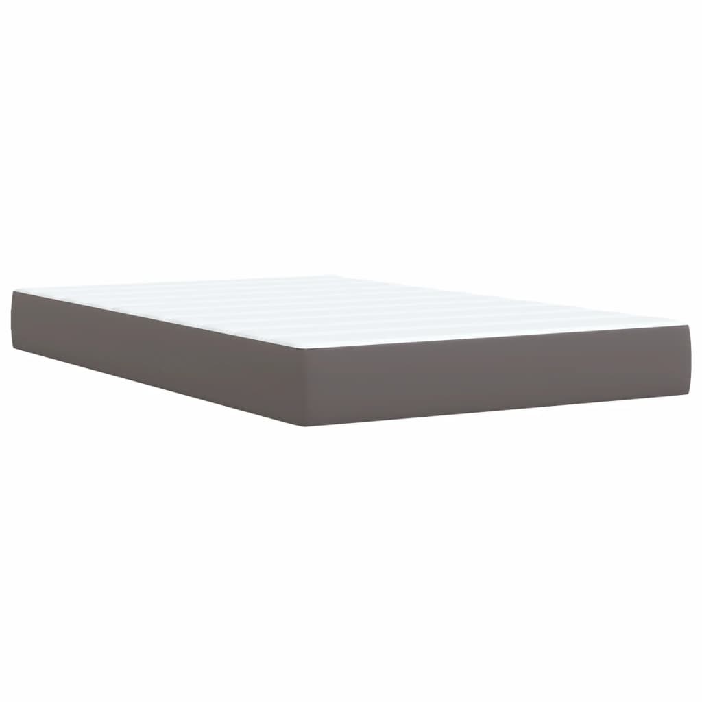 Giroletto a Molle con Materasso Grigio 120x200 cm in Similpelle | homemem39
