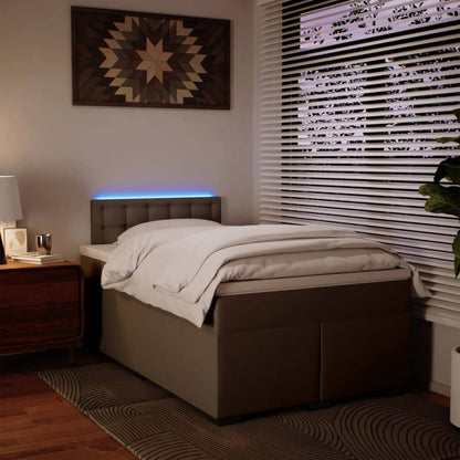 Giroletto a Molle con Materasso Cappuccino 120x200cm Similpelle