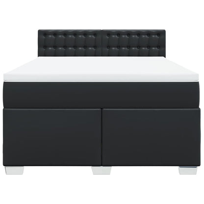 Giroletto a Molle con Materasso Nero 140x200 cm in Similpelle