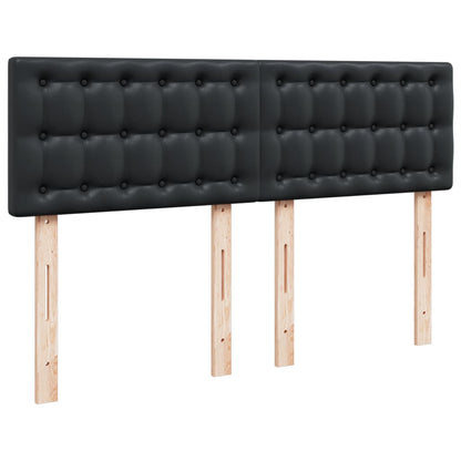 Giroletto a Molle con Materasso Nero 140x200 cm in Similpelle