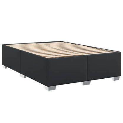 Giroletto a Molle con Materasso Nero 140x200 cm in Similpelle