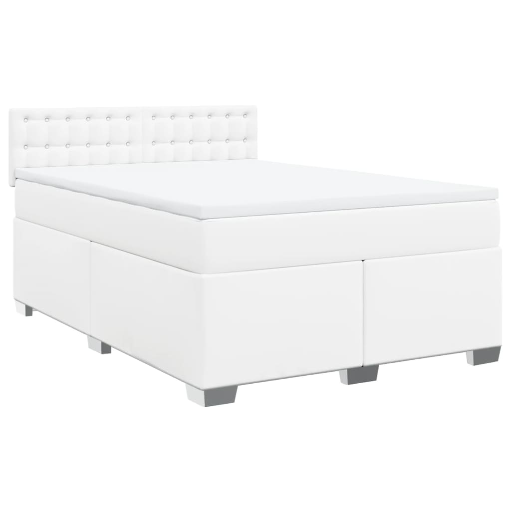 Giroletto a Molle con Materasso Bianco 140x200 cm in Similpelle