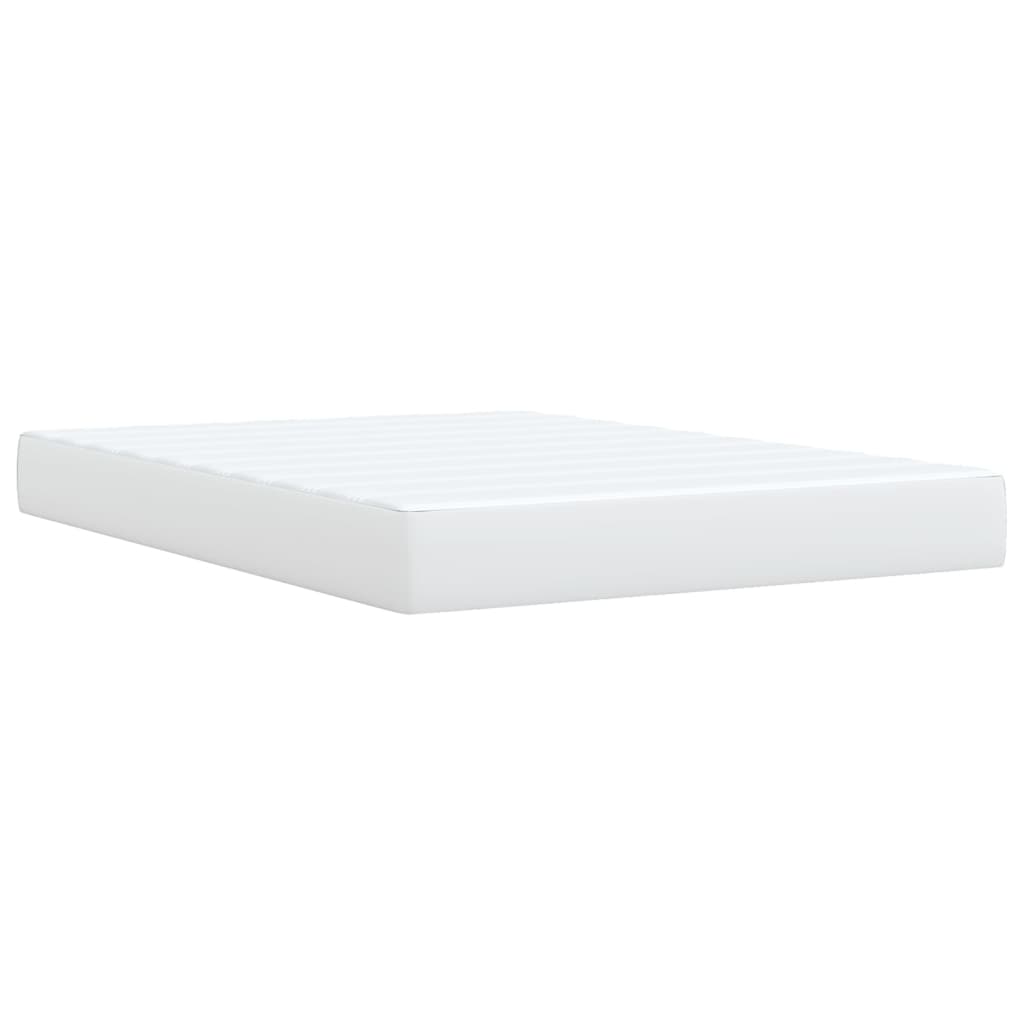 Giroletto a Molle con Materasso Bianco 140x200 cm in Similpelle