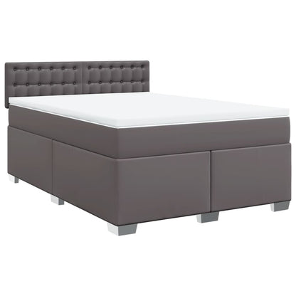 Giroletto a Molle con Materasso Grigio 140x200 cm in Similpelle