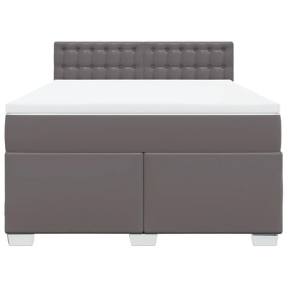 Giroletto a Molle con Materasso Grigio 140x200 cm in Similpelle