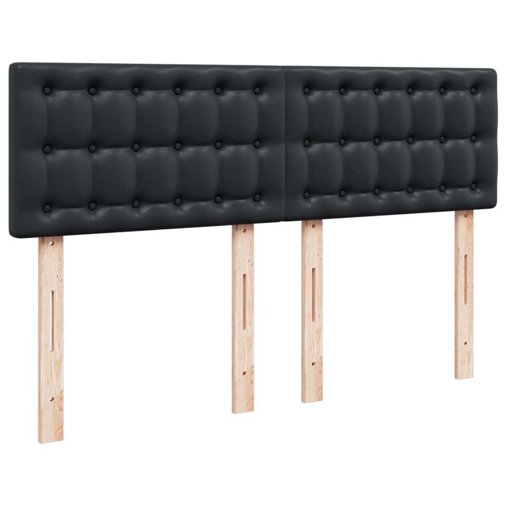 Giroletto a Molle con Materasso Nero 160x200 cm in Similpelle