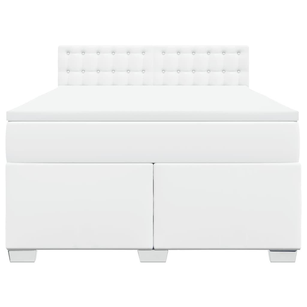 Giroletto a Molle con Materasso Bianco 160x200 cm in Similpelle