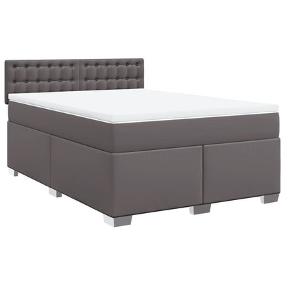 Giroletto a Molle con Materasso Grigio 160x200 cm in Similpelle