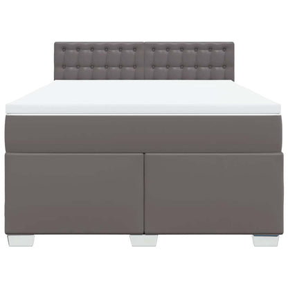Giroletto a Molle con Materasso Grigio 160x200 cm in Similpelle