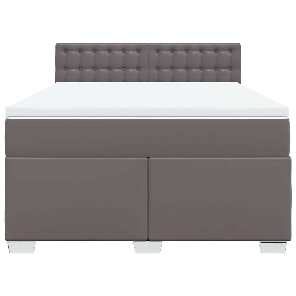 Giroletto a Molle con Materasso Grigio 160x200 cm in Similpelle
