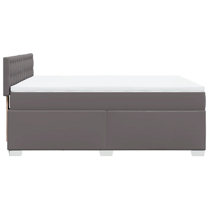 Giroletto a Molle con Materasso Grigio 160x200 cm in Similpelle